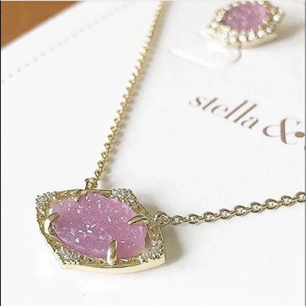 Stella & Dot | Retired Charlotte “Lilac” Earring & Pendant Necklace Set - Picture 7 of 9